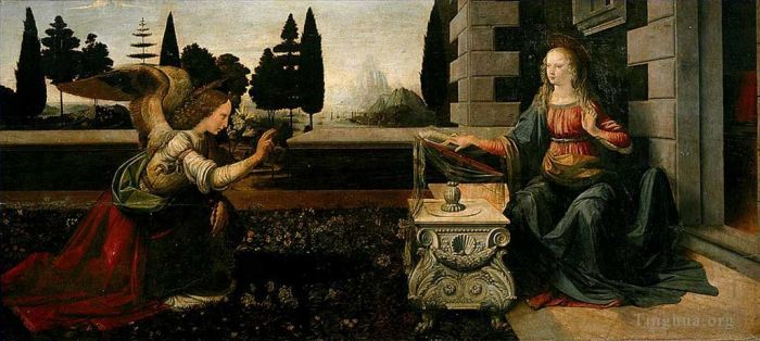 列奥纳多·达·芬奇 的油画作品 -  《天使报喜》