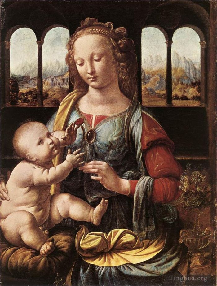 列奥纳多·达·芬奇 的油画作品 -  《康乃馨圣母》