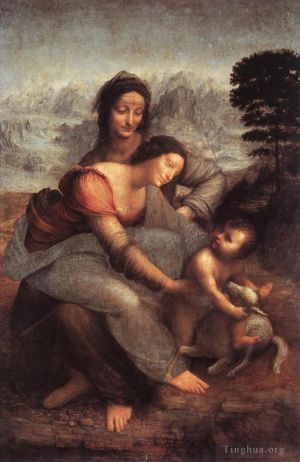 艺术家列奥纳多·达·芬奇作品《圣母子与圣安妮》