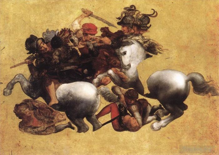列奥纳多·达·芬奇 的各类绘画作品 -  《安吉亚里·塔沃拉·多里亚战役》