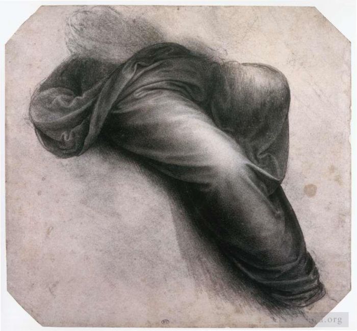 列奥纳多·达·芬奇 的各类绘画作品 -  《腿上有圣安妮帷幔的《麦当娜与圣子》习作》
