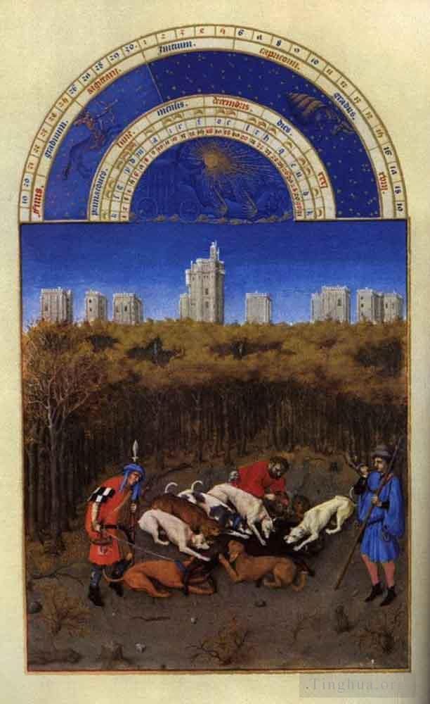 林堡兄弟 的各类绘画作品 -  《贝里公爵的时光十二月》