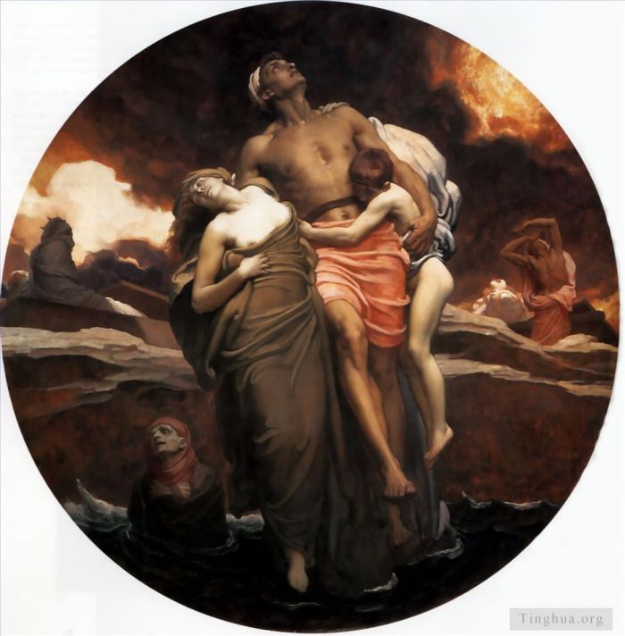 弗雷德里克·莱顿爵士 的油画作品 -  《1891,年，大海交出了其中的死者》