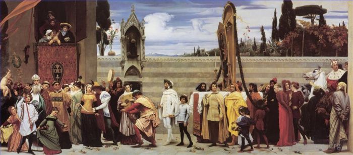 弗雷德里克·莱顿爵士 的油画作品 -  《契马布埃斯麦当娜》