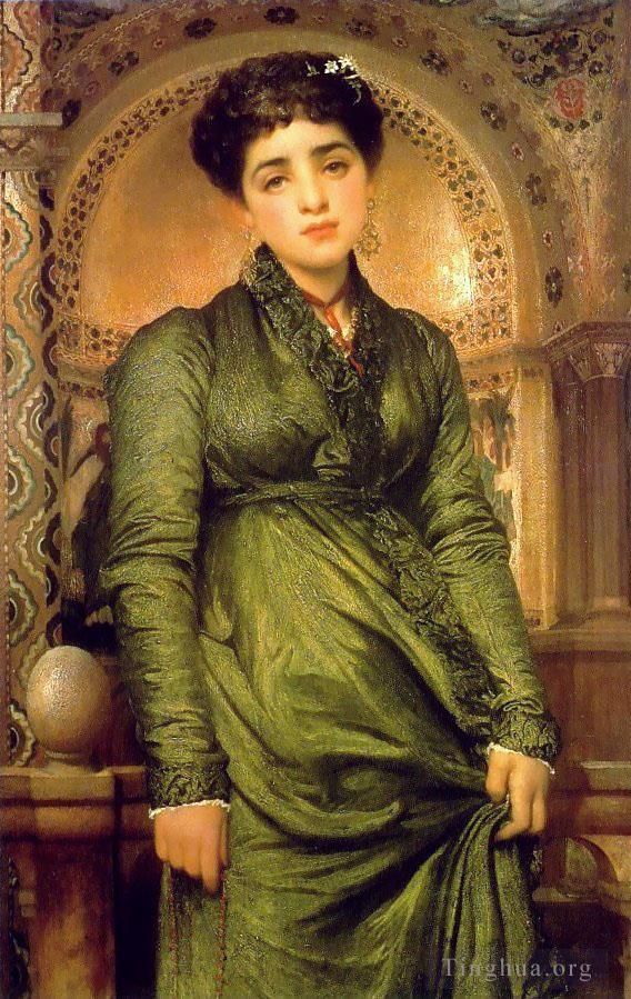 弗雷德里克·莱顿爵士 的油画作品 -  《绿衣女孩》