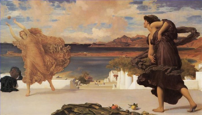 弗雷德里克·莱顿爵士 的油画作品 -  《参加舞会的希腊女孩》