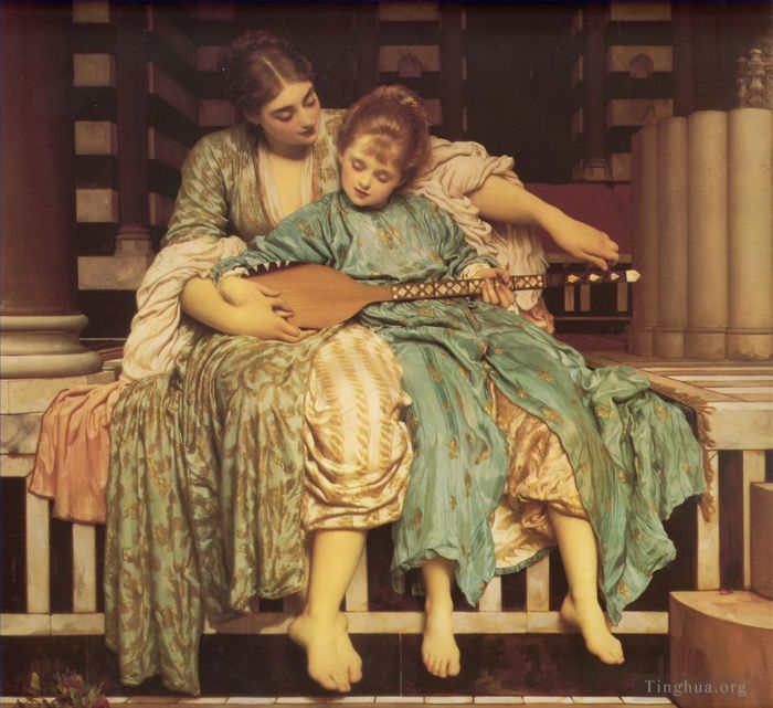 弗雷德里克·莱顿爵士 的油画作品 -  《音乐课》