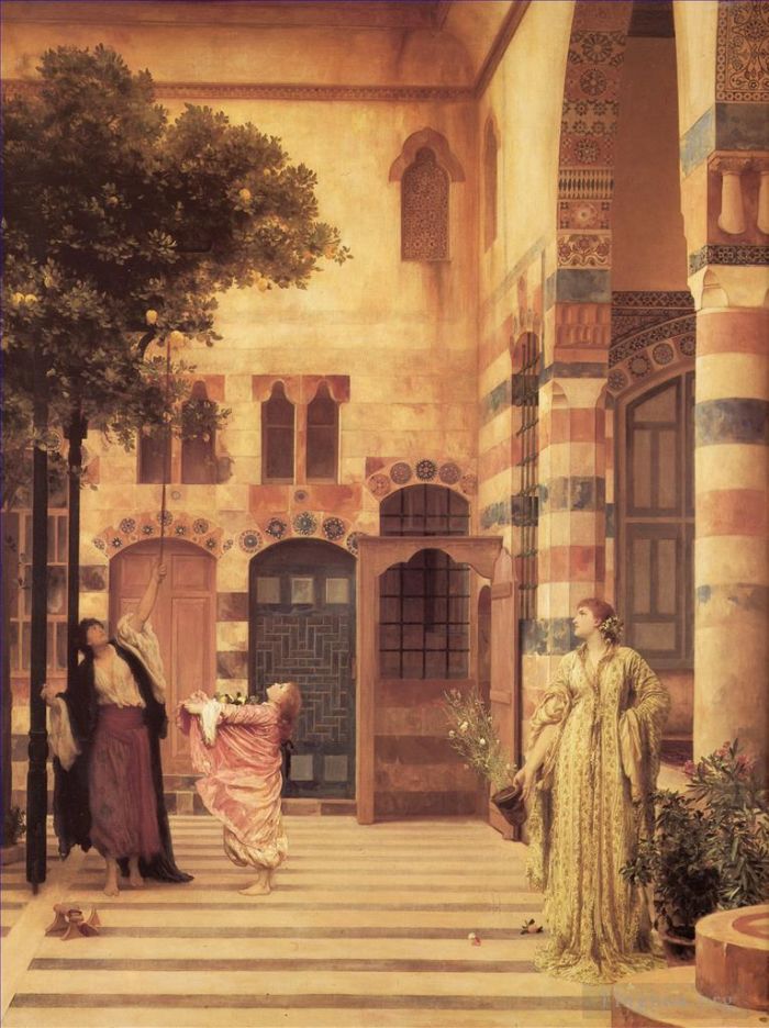 弗雷德里克·莱顿爵士 的油画作品 -  《老大马士革犹太人区》