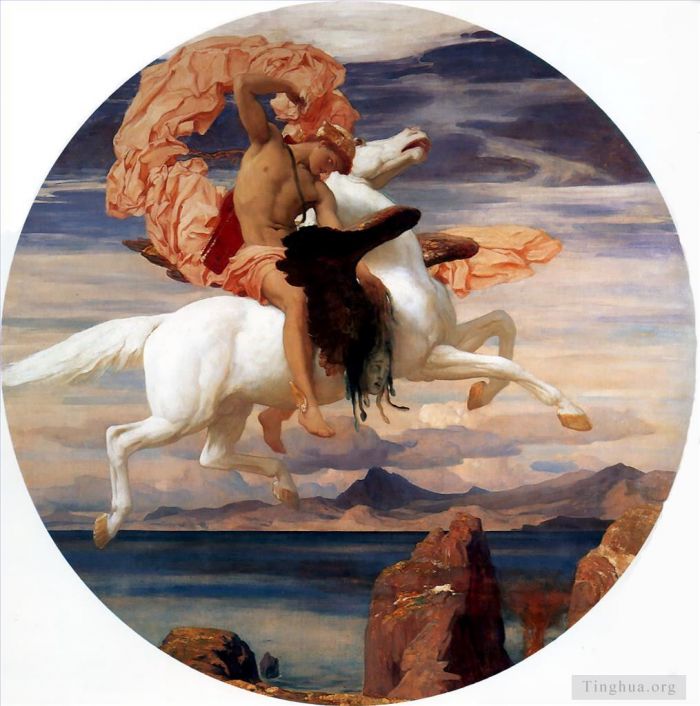 弗雷德里克·莱顿爵士 的油画作品 -  《珀伽索斯上的珀尔修斯赶赴营救仙女座,1895》