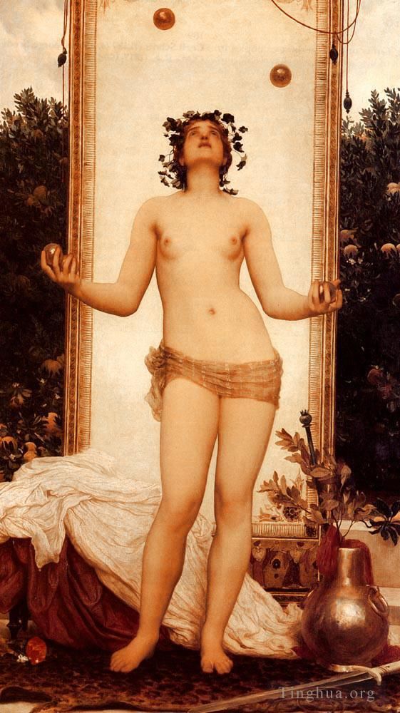 弗雷德里克·莱顿爵士 的油画作品 -  《古董杂耍女孩》