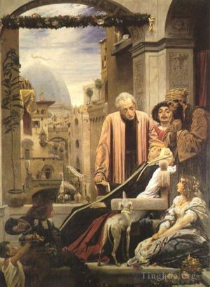 艺术家弗雷德里克·莱顿爵士作品《布鲁内莱斯基之死,1852》