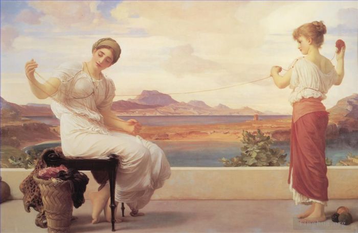 弗雷德里克·莱顿爵士 的油画作品 -  《缠绕绞纱》