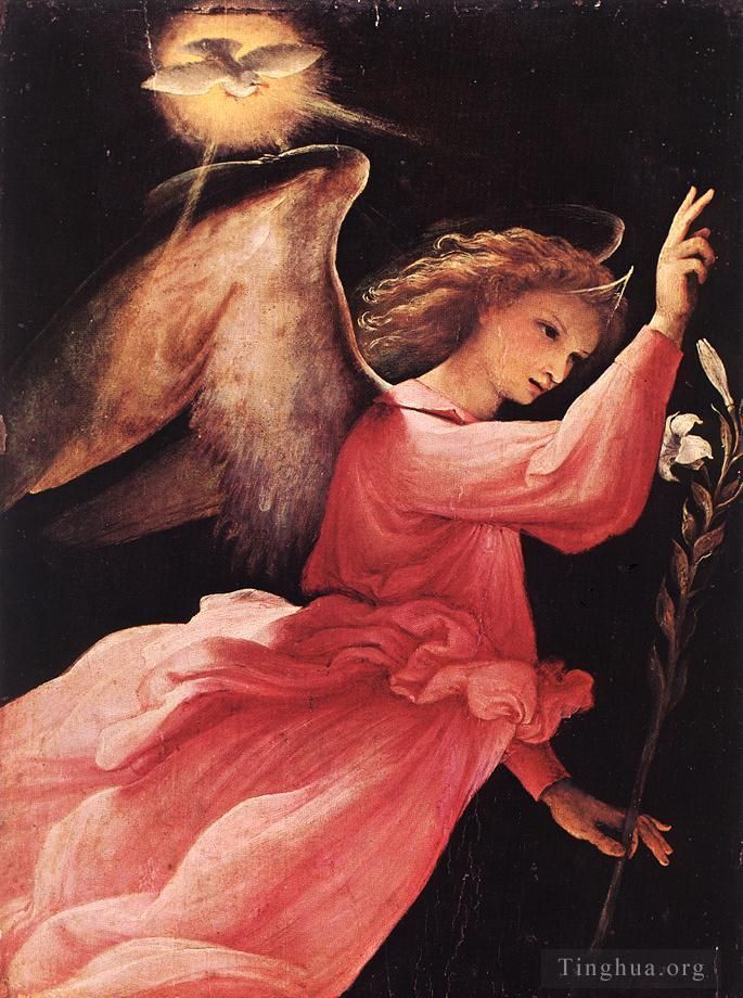 洛伦佐·洛托 的油画作品 -  《天使报喜,1527》
