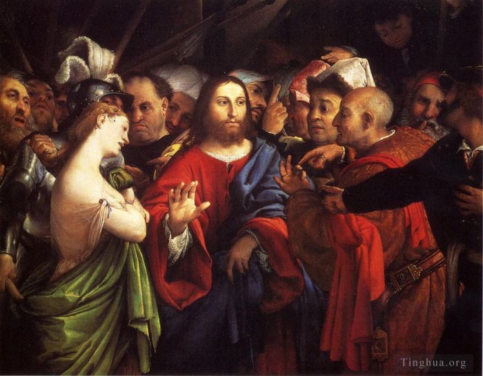 洛伦佐·洛托 的油画作品 -  《基督与淫妇》