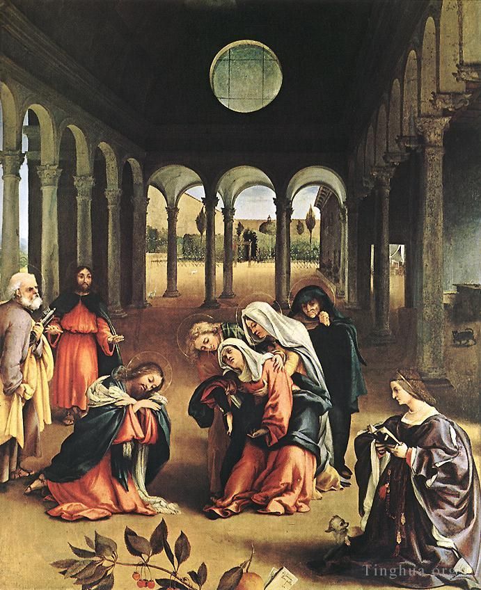 洛伦佐·洛托 的油画作品 -  《基督告别他的母亲,1521》