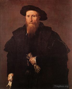 艺术家洛伦佐·洛托作品《戴手套的绅士,1543》