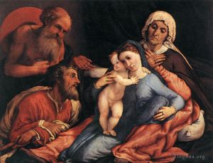 艺术家洛伦佐·洛托作品《麦当娜和圣子与圣徒,1534》