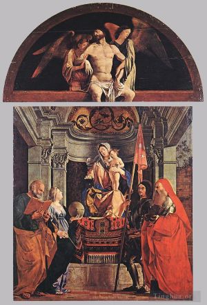 艺术家洛伦佐·洛托作品《麦当娜和圣子与圣彼得·克里斯汀·利伯拉勒和杰罗姆》