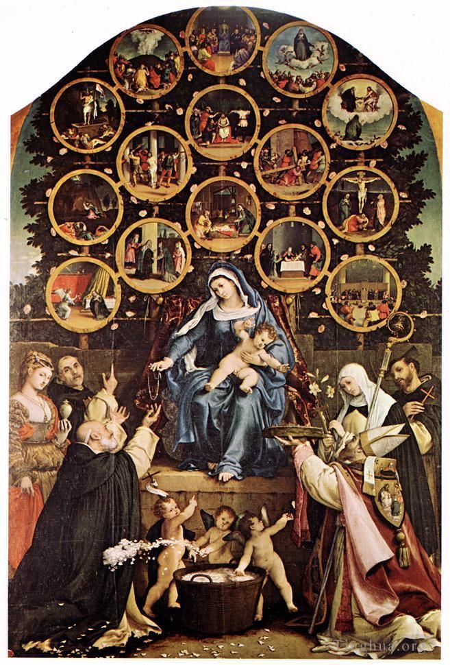 洛伦佐·洛托 的油画作品 -  《圣母玫瑰经,1539》