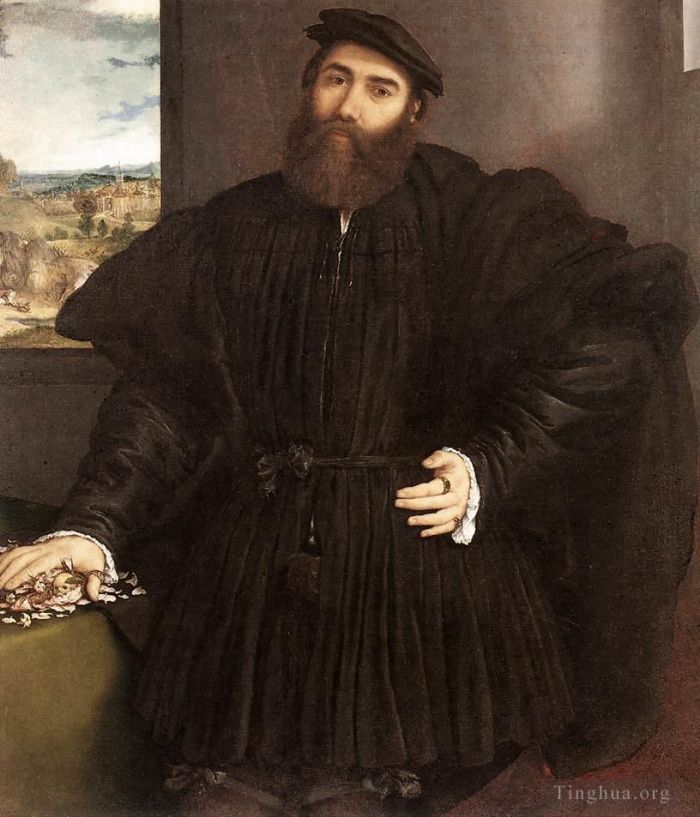 洛伦佐·洛托 的油画作品 -  《绅士肖像,1530》