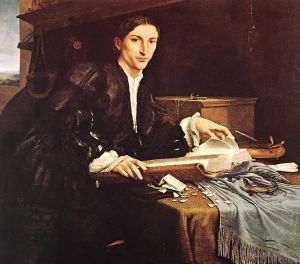 艺术家洛伦佐·洛托作品《书房里的绅士肖像,1527》