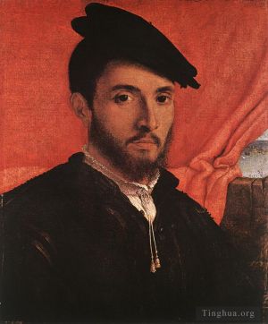 艺术家洛伦佐·洛托作品《一个年轻人的肖像,1526》