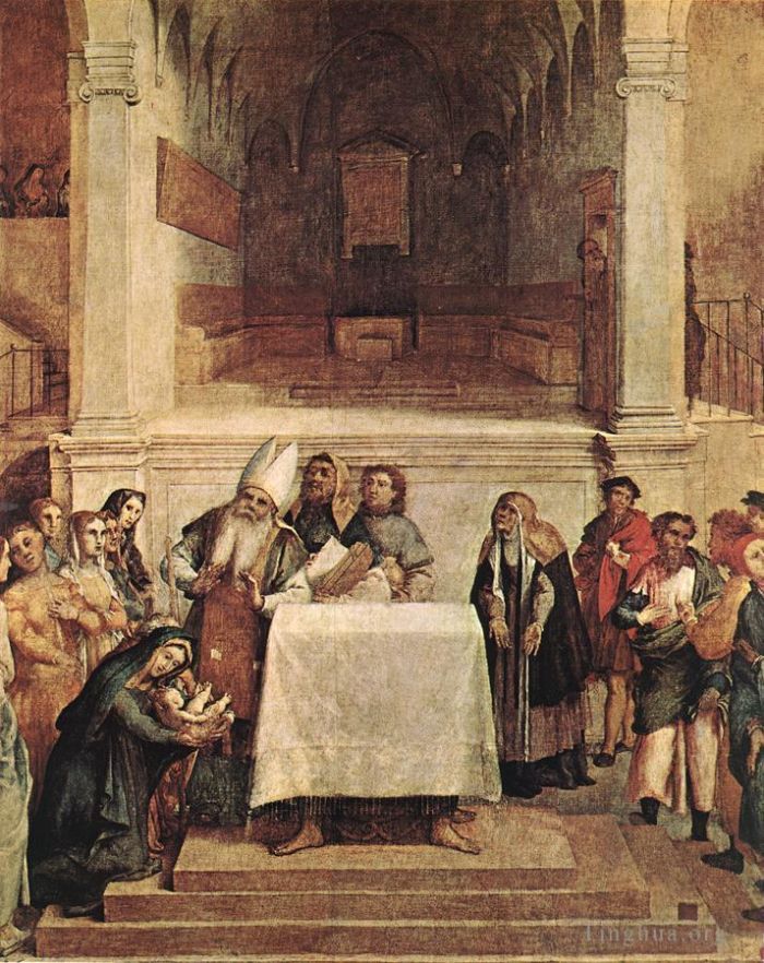 洛伦佐·洛托 的油画作品 -  《1554,年关于圣殿的介绍》
