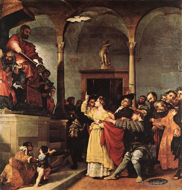 洛伦佐·洛托 的油画作品 -  《圣露西在法官面前,1532》