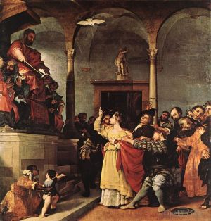 艺术家洛伦佐·洛托作品《圣露西在法官面前,1532》