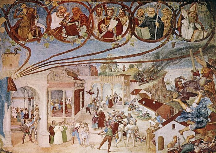 洛伦佐·洛托 的油画作品 -  《圣芭芭拉的故事,1524》
