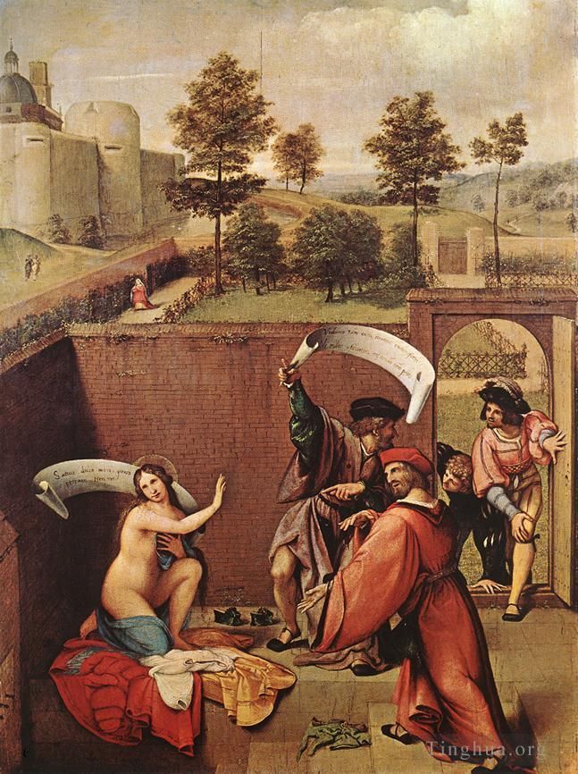 洛伦佐·洛托 的油画作品 -  《苏珊娜和长老们,1517》