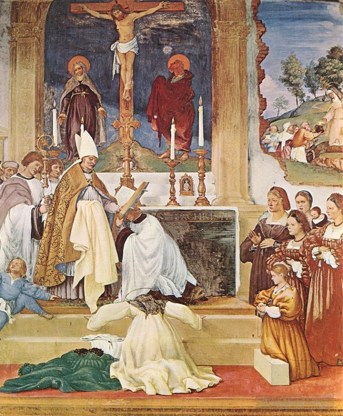 洛伦佐·洛托 的油画作品 -  《圣布里奇特的圣衣,1524》
