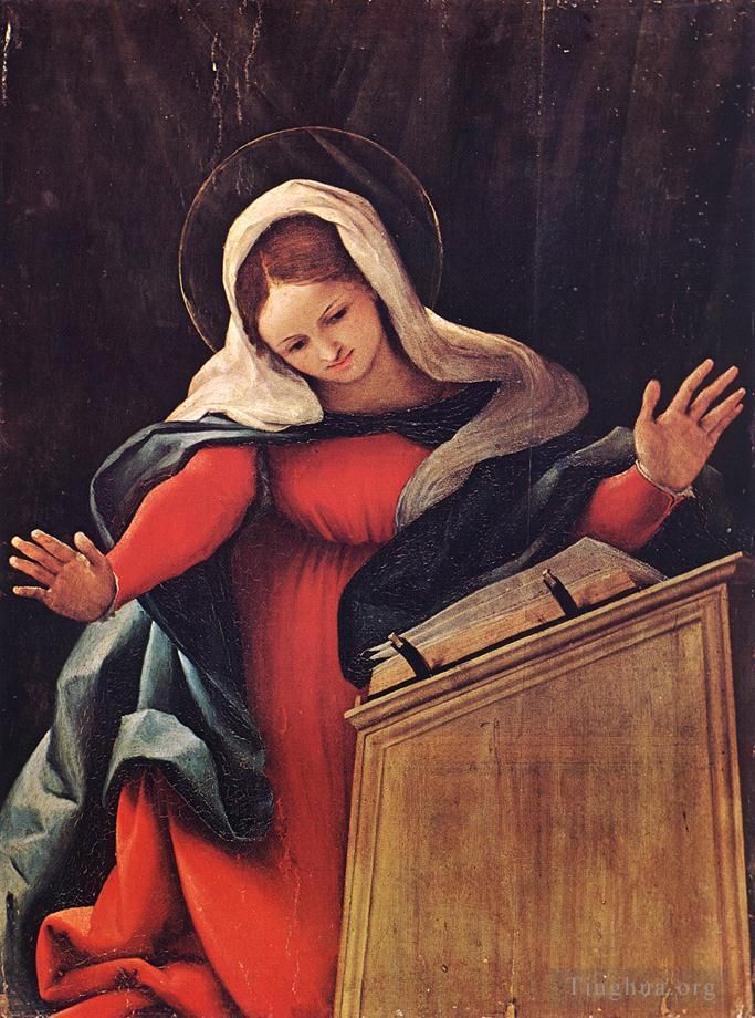 洛伦佐·洛托 的油画作品 -  《处女宣告,1527》