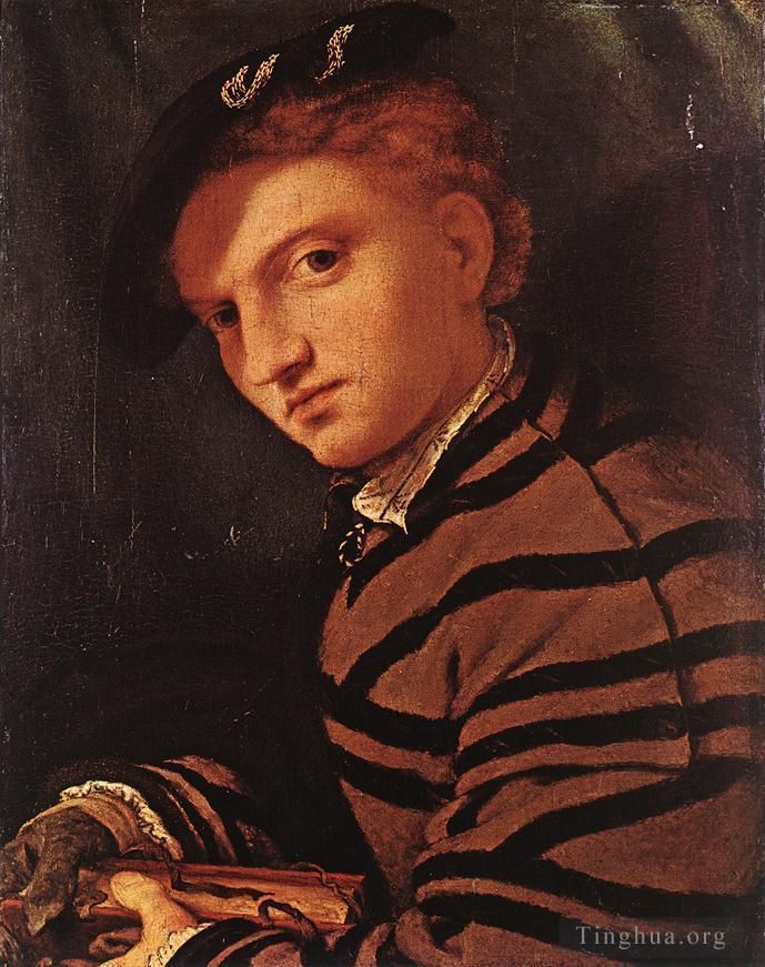 洛伦佐·洛托 的油画作品 -  《拿着书的年轻人,1525》