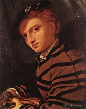 艺术家洛伦佐·洛托作品《拿着书的年轻人,1525》