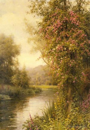艺术家路易斯·阿斯顿 ·奈特作品《蜿蜒溪流边开花的藤蔓》