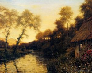 艺术家路易斯·阿斯顿 ·奈特作品《日落时的法国河景》