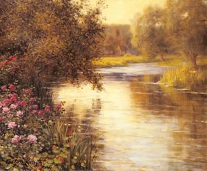 艺术家路易斯·阿斯顿 ·奈特作品《蜿蜒河边春暖花开》
