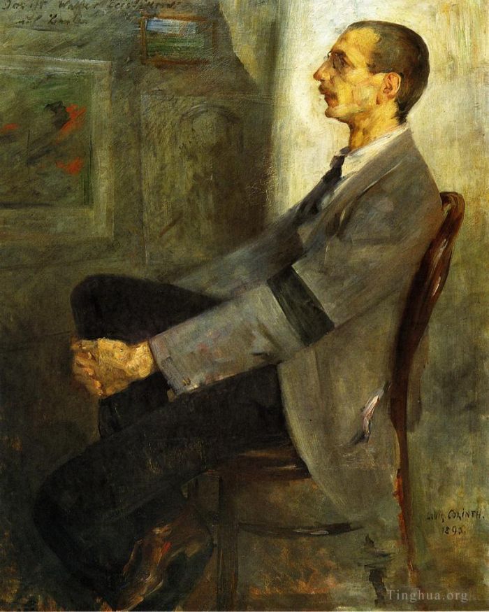 洛维斯·科林斯 的油画作品 -  《画家沃尔特·莱斯蒂洛的肖像》