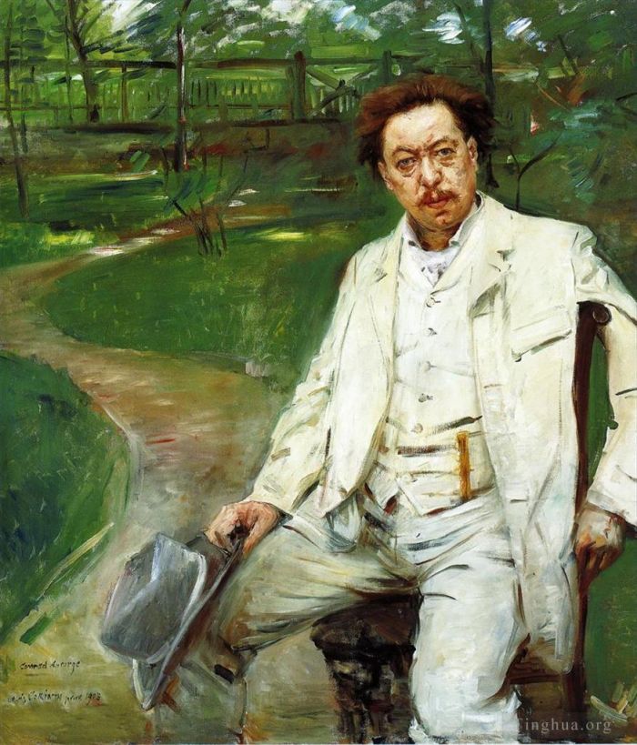 洛维斯·科林斯 的油画作品 -  《钢琴家康拉德·安佐尔的肖像》