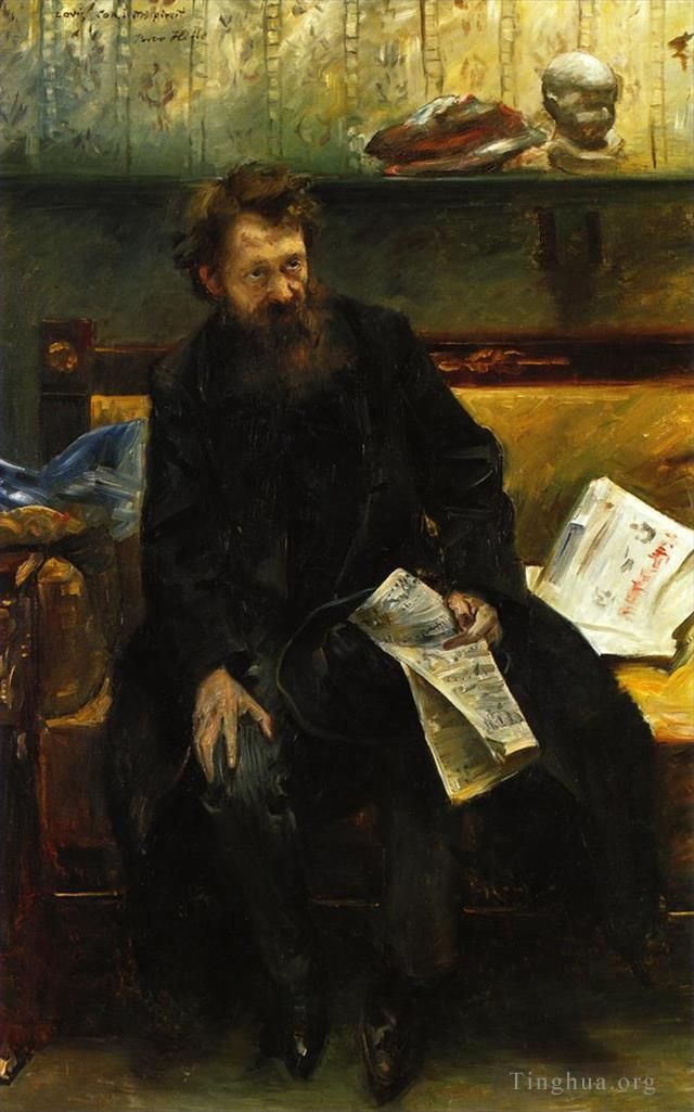 洛维斯·科林斯 的油画作品 -  《诗人彼得·希尔的肖像》