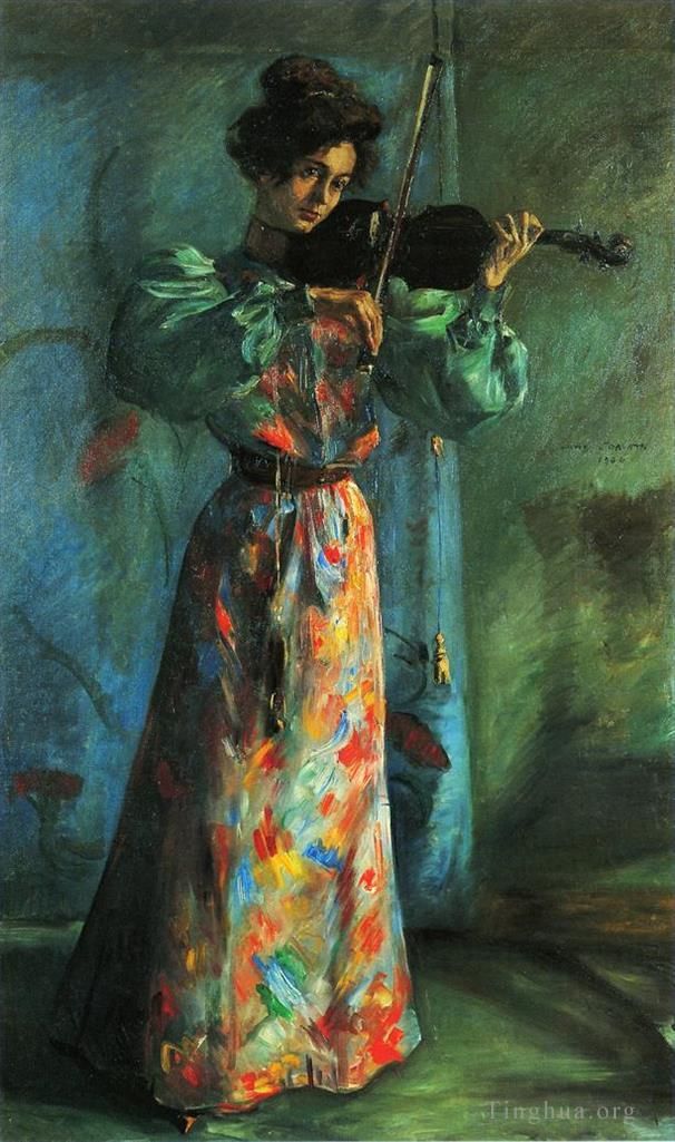 洛维斯·科林斯 的油画作品 -  《小提琴家》