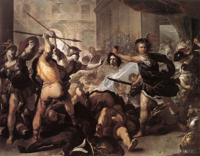 卢卡·焦尔达诺 的油画作品 -  《珀尔修斯与菲尼乌斯及其同伴战斗》