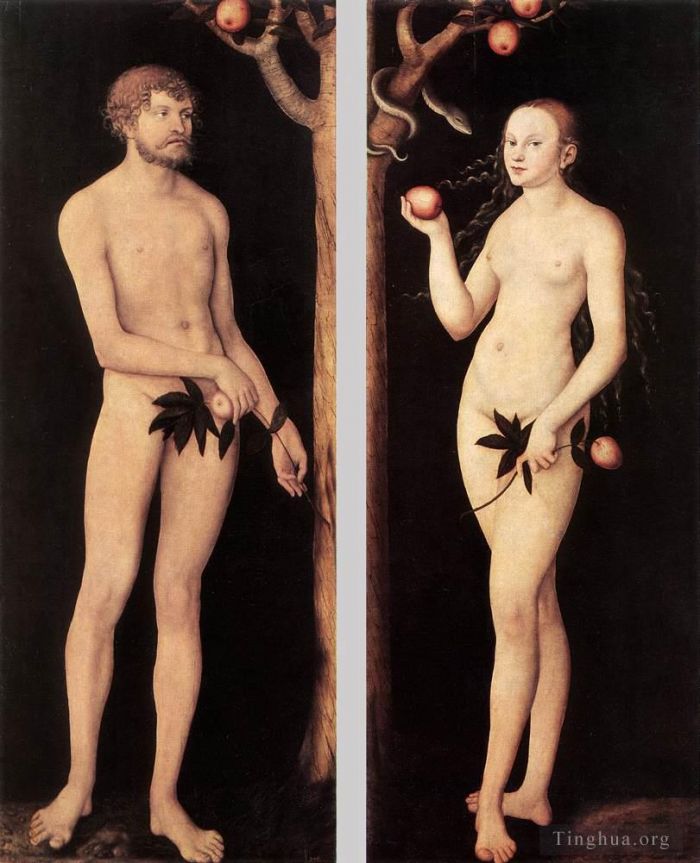 老卢卡斯·克拉纳赫 的油画作品 -  《亚当和夏娃,1531》