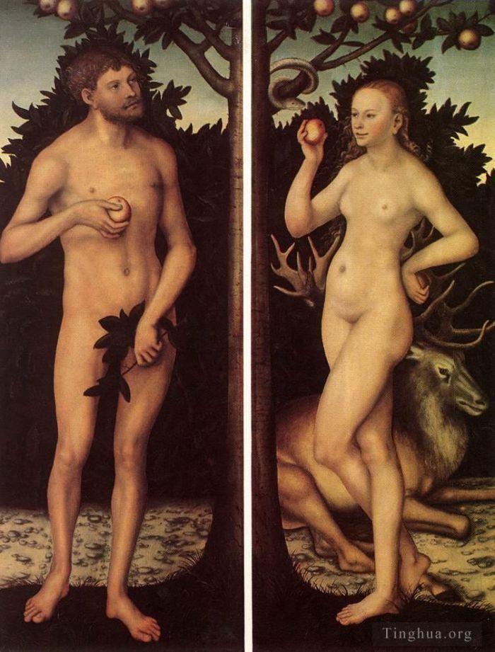 老卢卡斯·克拉纳赫 的油画作品 -  《亚当和夏娃2》