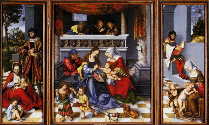 老卢卡斯·克拉纳赫 的油画作品 -  《圣家族祭坛》