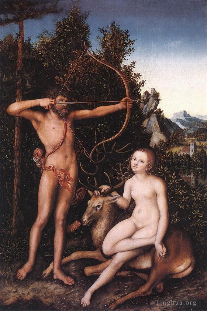 老卢卡斯·克拉纳赫 的油画作品 -  《阿波罗与戴安娜》