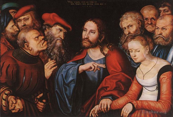 老卢卡斯·克拉纳赫 的油画作品 -  《基督与淫妇》
