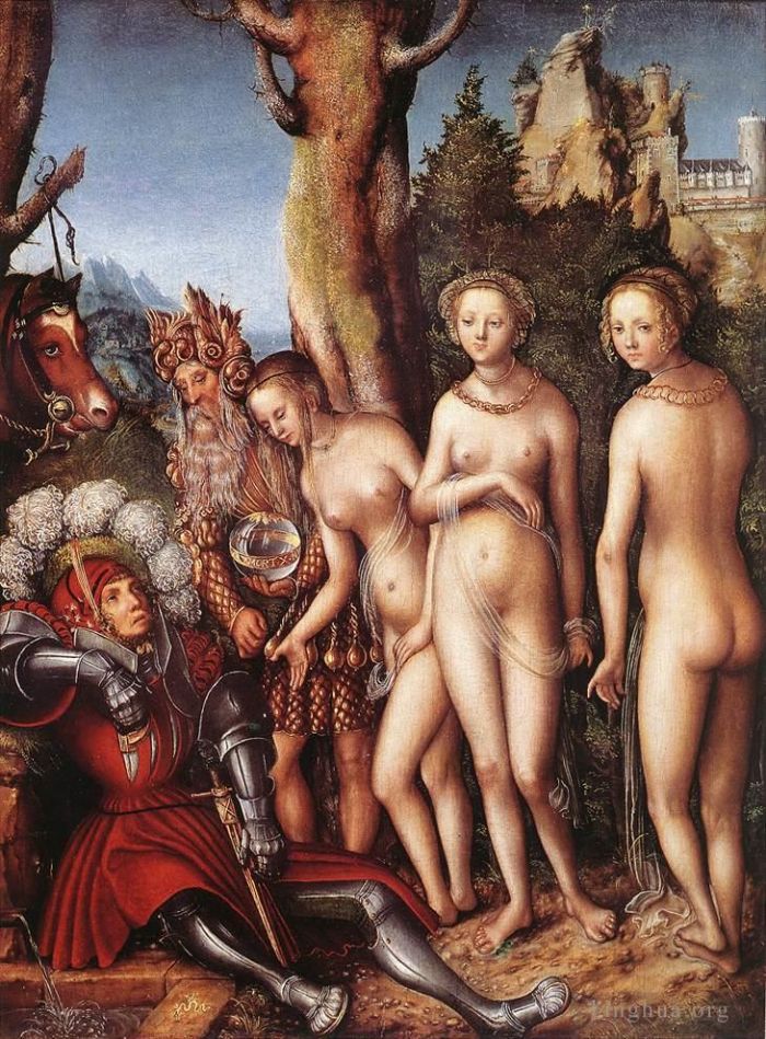 老卢卡斯·克拉纳赫 的油画作品 -  《帕里斯的审判》