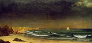艺术家马丁·约翰逊·赫德作品《接近纽波特附近的风暴海滩》